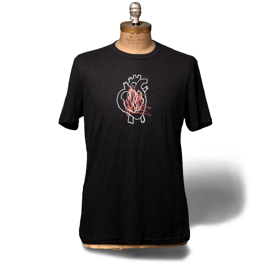 Soft Organic Heart Solo Men's Black T-Shirt