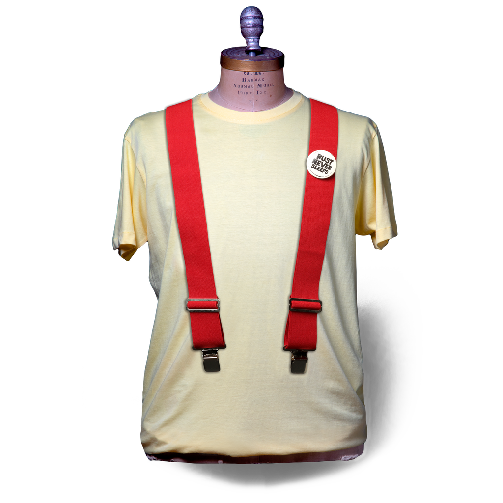Rust Never Sleeps Suspenders With Pin