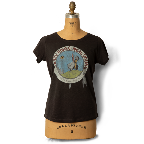 Soft Organic Vintage Crazy Horse 1976 Tour Womens Black T-Shirt