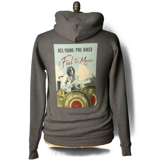 Soft Organic To Feel The Music Grey Pullover Hoodie (M)
